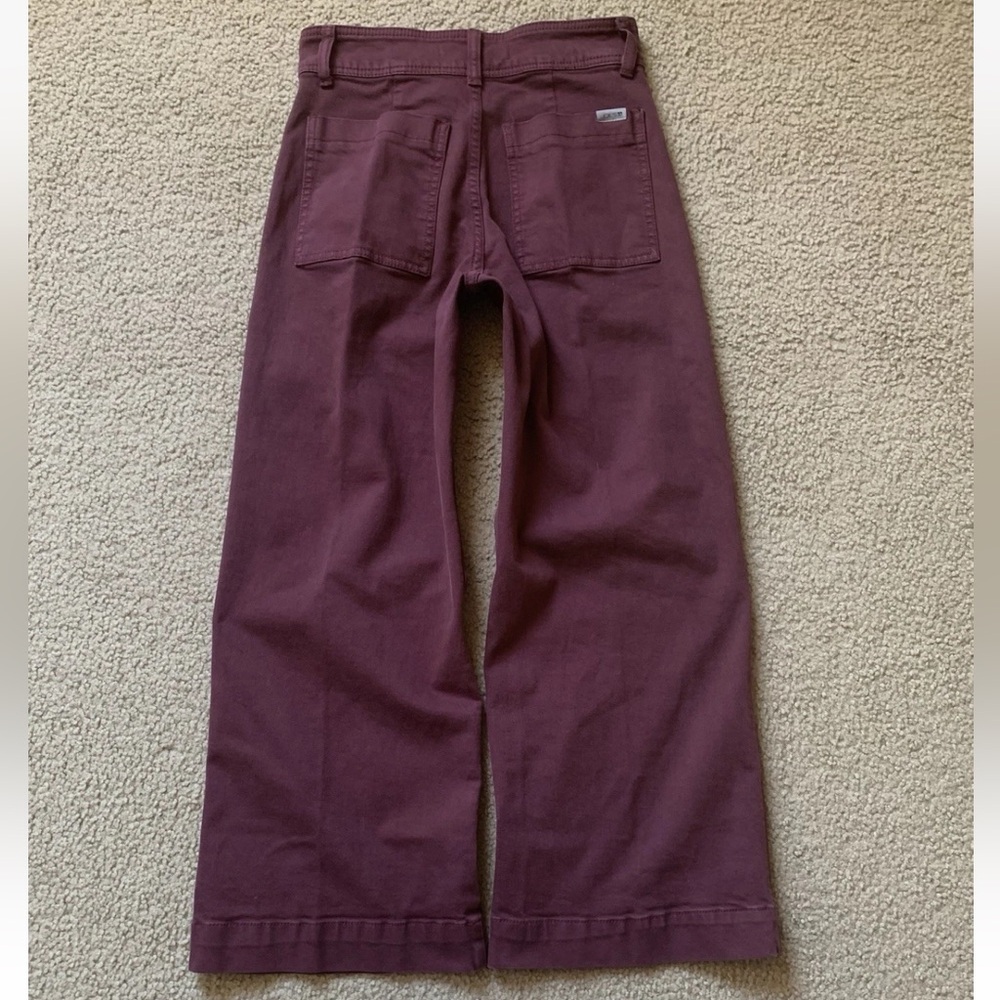 Joe’s Jeans Wide Leg Crop Wine Burgundy Red Denim - Picture 5 of 6
